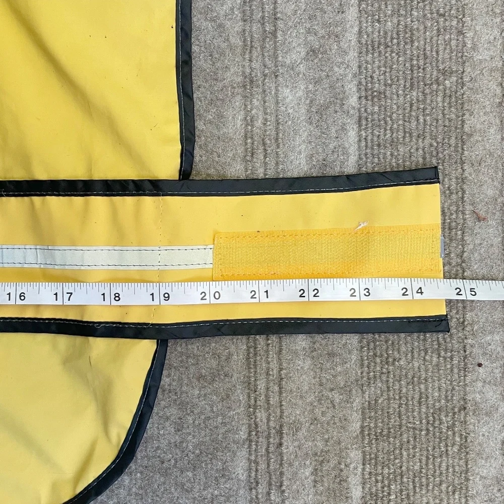 Yellow & Black Raincoat With Reflective for Dogs In Size Medium - Picture 8 of 9
